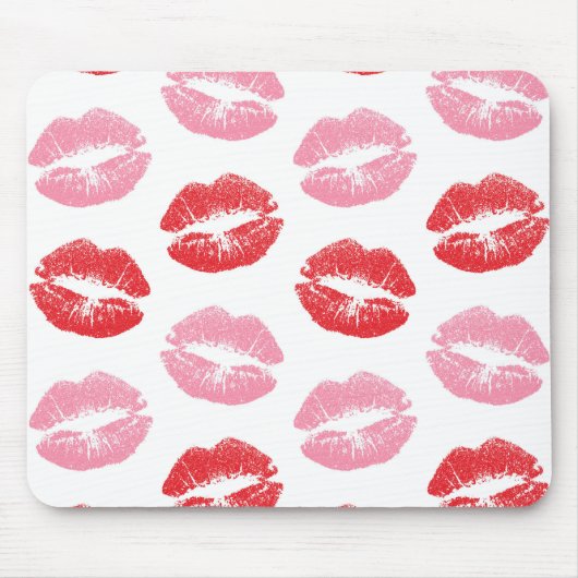 Lippen, rot und rosa, Lippenmuster, Lippenstift, K Mousepad (Vorne)
