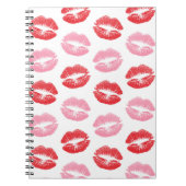 Lippen, rot und rosa, Lippenmuster, Lippenstift, K Notizblock (Vorderseite)