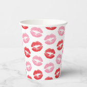 Lippen, rot und rosa, Lippenmuster, Lippenstift, K Pappbecher (Links)