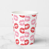 Lippen, rot und rosa, Lippenmuster, Lippenstift, K Pappbecher (Rechts)