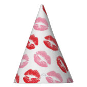 Lippen, rot und rosa, Lippenmuster, Lippenstift, K Partyhütchen (Rechts)