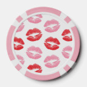 Lippen, rot und rosa, Lippenmuster, Lippenstift, K Pokerchips (Rückseite)