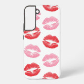 Lippen, rot und rosa, Lippenmuster, Lippenstift, K Samsung Galaxy Hülle (Rückseite)