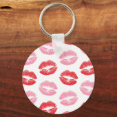 Lippen, rot und rosa, Lippenmuster, Lippenstift, K Schlüsselanhänger (Vorderseite)