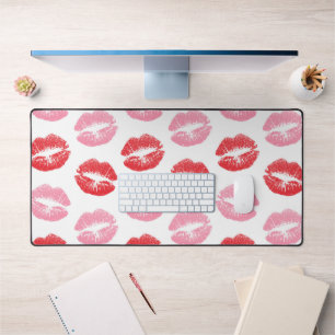 Lippen, rot und rosa, Lippenmuster, Lippenstift, K Schreibtischunterlage