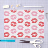 Lippen, rot und rosa, Lippenmuster, Lippenstift, K Seidenpapier (Handwerk)