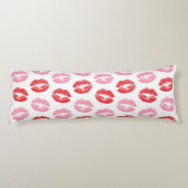 Lippen, rot und rosa, Lippenmuster, Lippenstift, K Seitenschläferkissen (Rückseite)