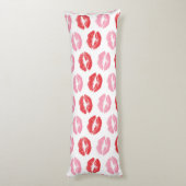 Lippen, rot und rosa, Lippenmuster, Lippenstift, K Seitenschläferkissen (Rückseite (Vertikal))