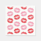 Lippen, rot und rosa, Lippenmuster, Lippenstift, K Serviette (Vorderseite)