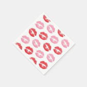 Lippen, rot und rosa, Lippenmuster, Lippenstift, K Serviette (Ecke)