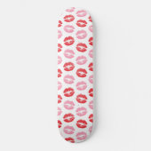 Lippen, rot und rosa, Lippenmuster, Lippenstift, K Skateboard (Vorderseite)