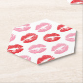 Lippen, rot und rosa, Lippenmuster, Lippenstift, K Untersetzer (angewinkelt)