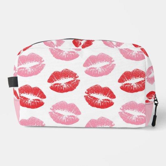 Lippen, rot und rosa, Lippenmuster, Lippenstift, K Waschbeutel (Vorderseite)