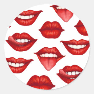 Lippen Runder Aufkleber
