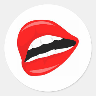 Lippen Runder Aufkleber