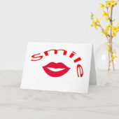 Lippen - SMILE Karte (Gelbe Blume)