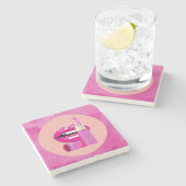 Lippen Steinuntersetzer (Seitenansicht)