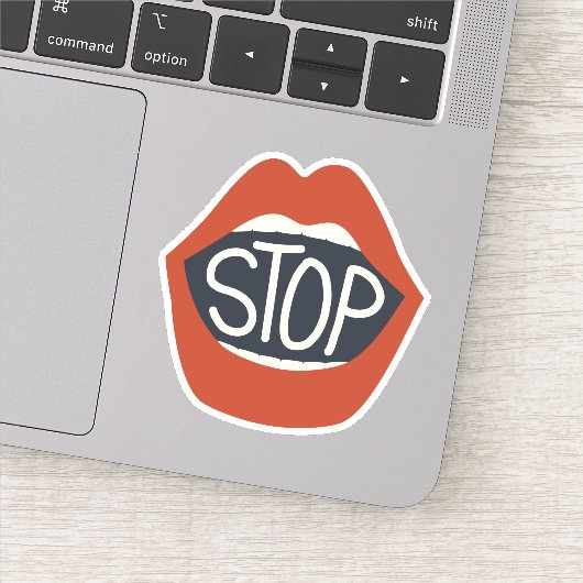 Lippen stoppen aufkleber (Detail)