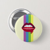 Lippen u. Regenbogen-Abzeichen Button (Vorne & Hinten)