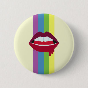 Lippen u. Regenbogen-Abzeichen Button