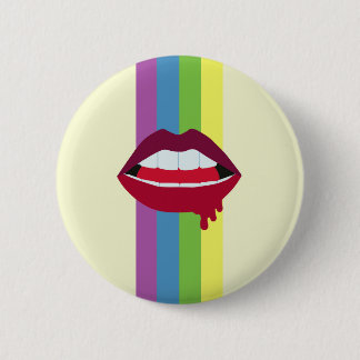 Lippen u. Regenbogen-Abzeichen Button