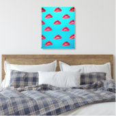 Lippen und blauer Hintergrund Leinwanddruck (Insitu (Schlafzimmer))
