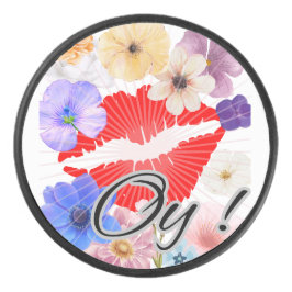 Lippen und Blume Eishockey Puck