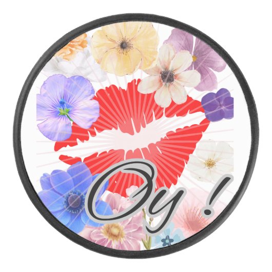 Lippen und Blume Eishockey Puck (Vorderseite)