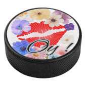 Lippen und Blume Eishockey Puck (3/4)