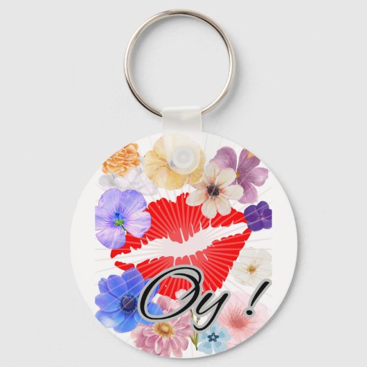 Lippen und Blume Schlüsselanhänger (Vorderseite)