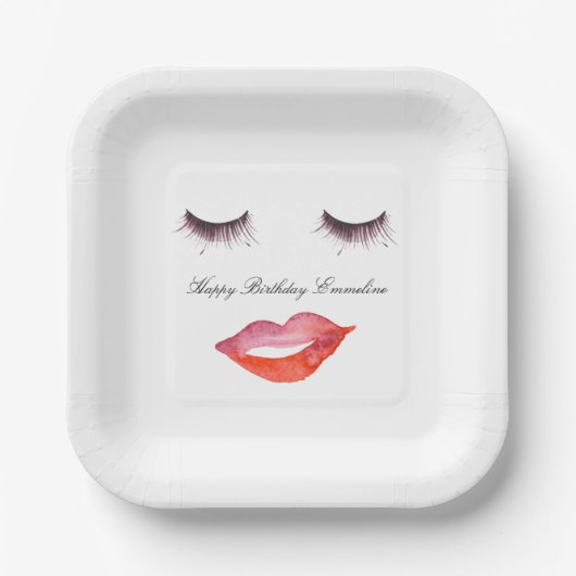 Lippen und Eyelashes Pappteller (Vorderseite)