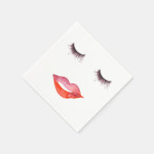 Lippen und Eyelashes Serviette (Ecke)