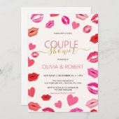 Lippen und Herzen Dusche Lucca Einladung (Vorne/Hinten)