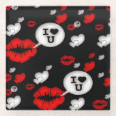 Lippen und Liebe Glasuntersetzer (Vorderseite)