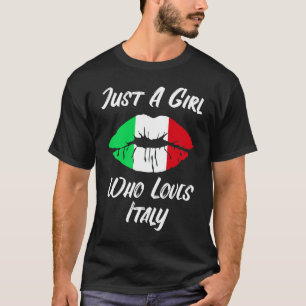 Lippen und Liebe Italienische Flagge T-Shirt