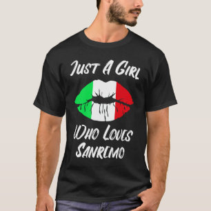 Lippen und Mund lieben die italienische Flagge San T-Shirt