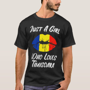 Lippen und Mund lieben die rumänische Flagge Timis T-Shirt