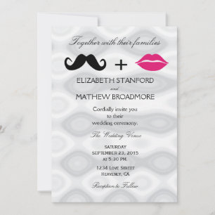 Lippen und Mustache Einladung zur Hochzeit