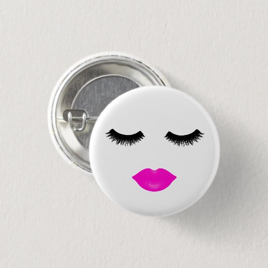 Lippen und Peitschen-Rosa Button (Vorne & Hinten)