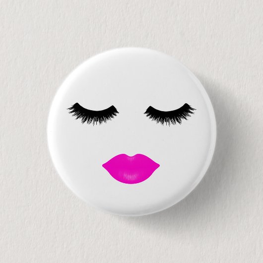 Lippen und Peitschen-Rosa Button (Vorderseite)