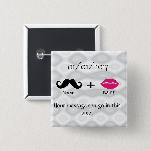 Lippen und Schnurrbart Button (Vorne & Hinten)