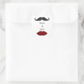 Lippen und Schnurrbart Mod Hochzeit Umschlag Aufkl Quadratischer Aufkleber (Tasche)