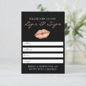 Lippen und Sips Lipsense Party Einladung (Stehend Vorderseite)