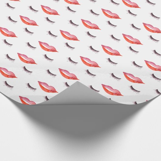 Lippen und Wimpern Geschenkpapier (Ecke)