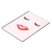 Lippen und Wimpern Notizblock (Linke Seite)