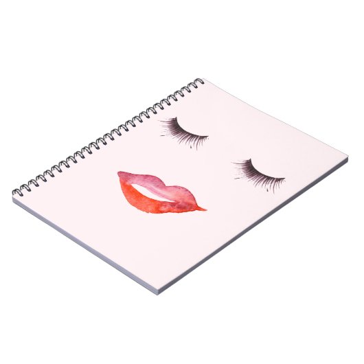 Lippen und Wimpern Notizblock (Linke Seite)
