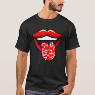 Lippen und Zunge Valentinstag Niedlich V Tagesherz T-Shirt