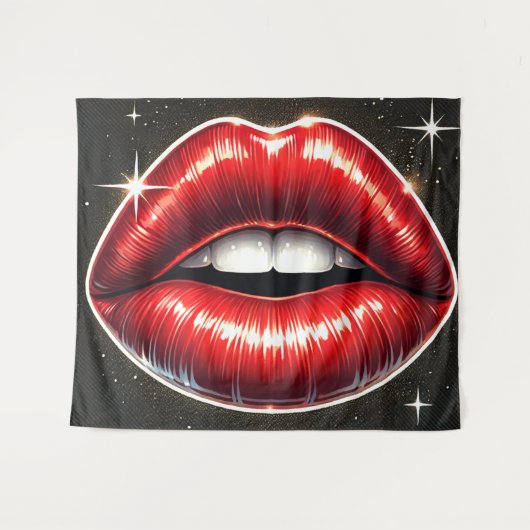 Lippen Wandteppich (Vorderseite (Horizontal))