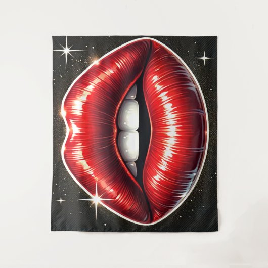 Lippen Wandteppich (Vorderseite)