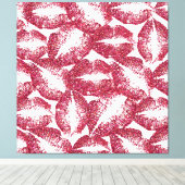Lippen zum roten Glitzer #3 Leinwanddruck (Insitu (Holzboden))